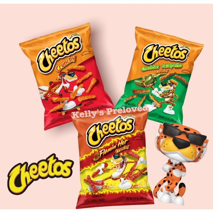 

NEW CHEETOS CRUNCHY CHEDDAR JALAPENO FLAMIN HOT MADE IN USA