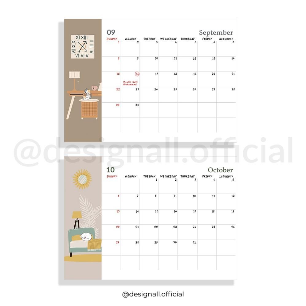 

Un04 Designall Kalender 2024 Aesthetic Meja / Kalender Duduk Spiral Jm Terlaris