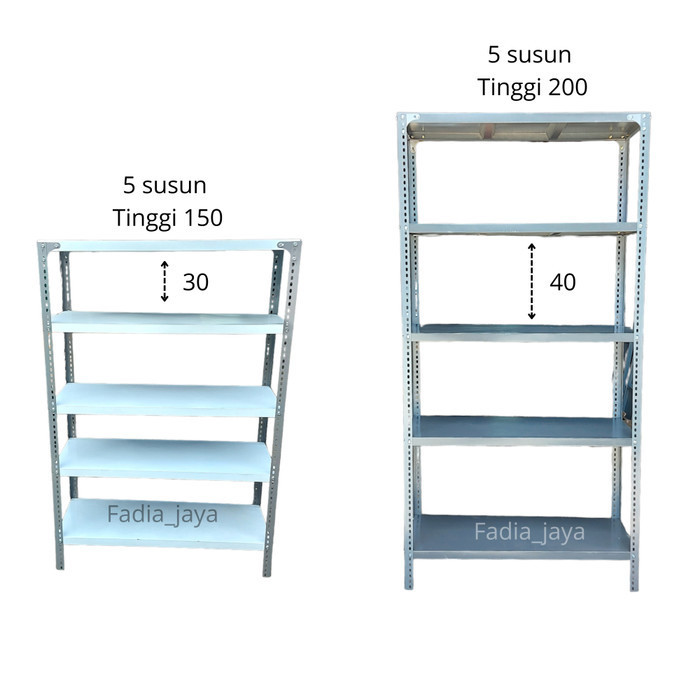 TERLENGKAP Rak Besi Siku Lubang 5 Susun Tingkat Serbaguna