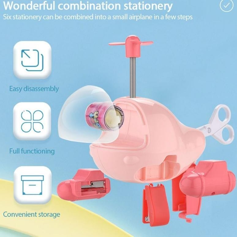 

COD 6 pcs / Set Kotak Pensil Bentuk Helikopter Lucu Multifungsi Untuk Anak Aircraft Stationary Set rt-69