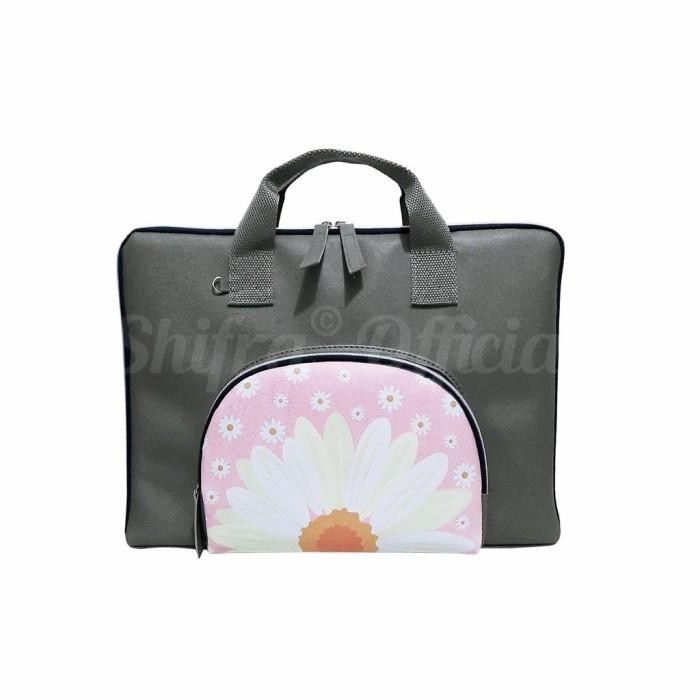 TAS LAPTOP WANITA 15 15.6 INCH KULIT MOTIF BUNGA