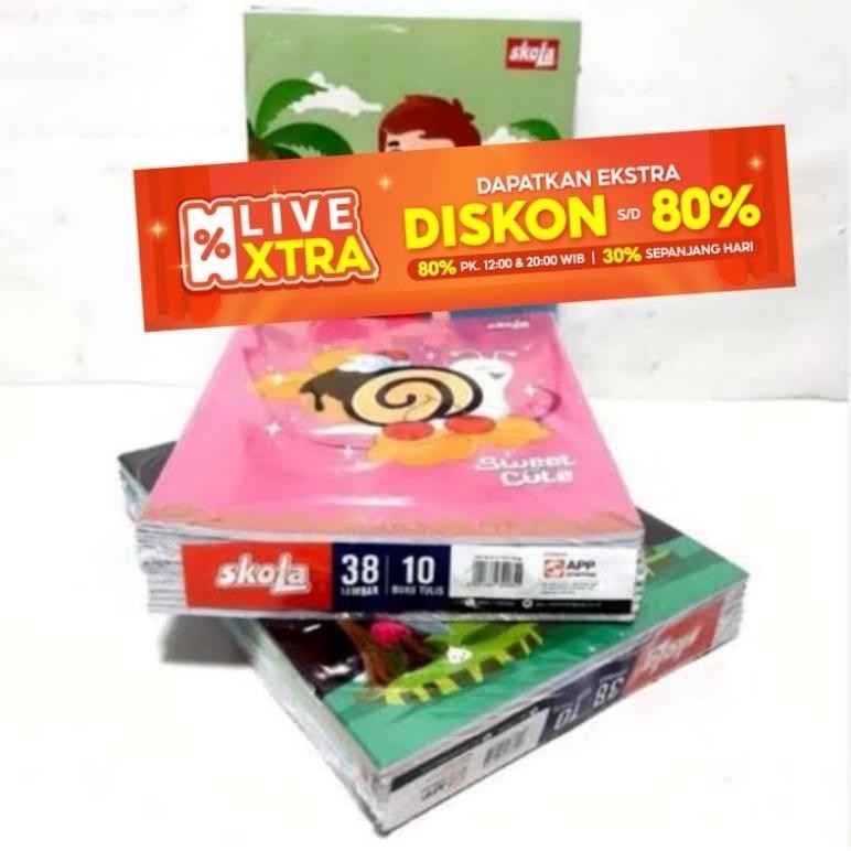 

100% Buku Tulis Skola By Sidu 38 Lembar 1 Pak Isi 10Pcs