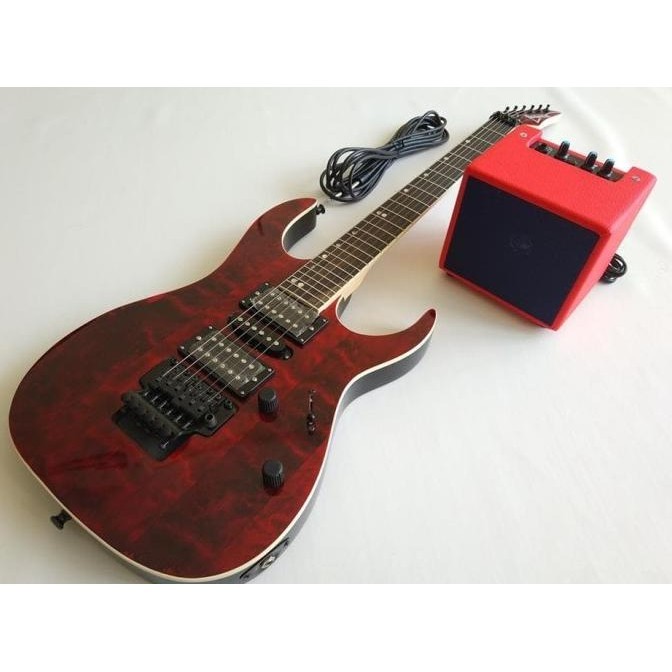 Paket Gitar Murah Ibanez Premium Merah Amply Dan Kabel Jack