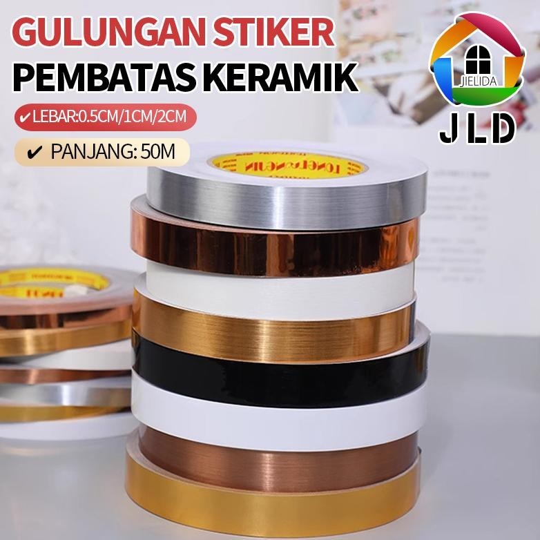 

New Jielida 50Meter Gulungan Stiker Pembatas Keramik Lebar 0.5Cm/1Cm/2Cm