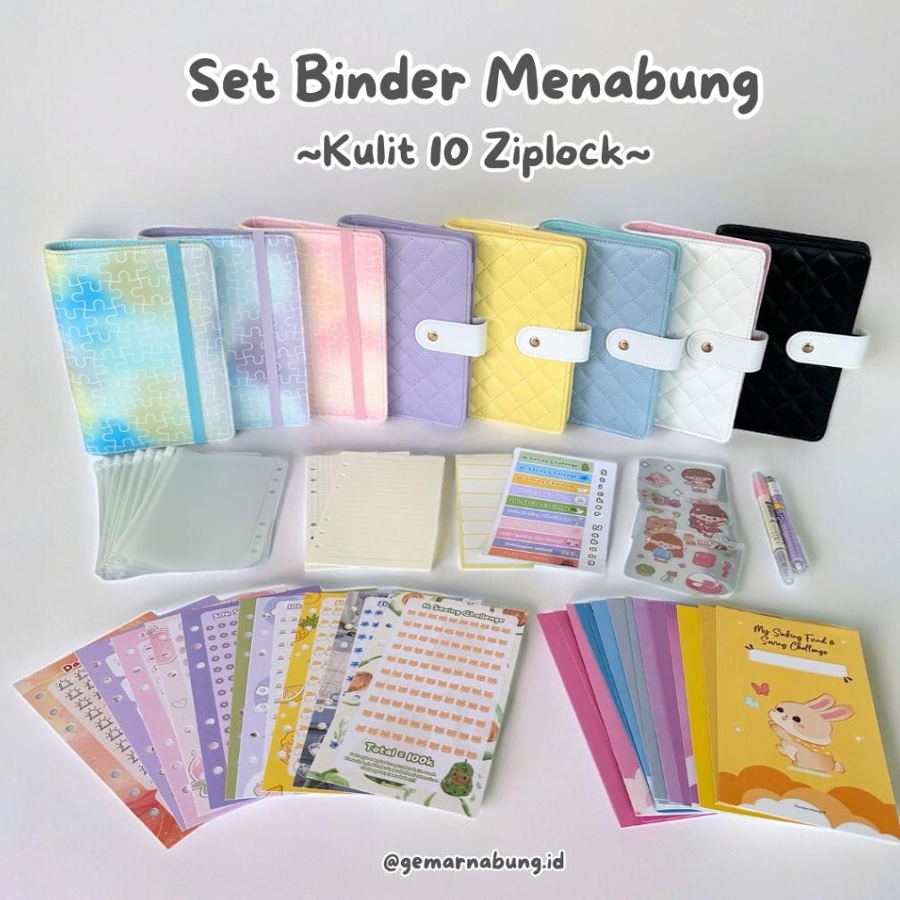 

8.8 Paket Binder Keuangan Lengkap A6 Set 10 Ziplock Premium, Menabung Sinking Fund Seru