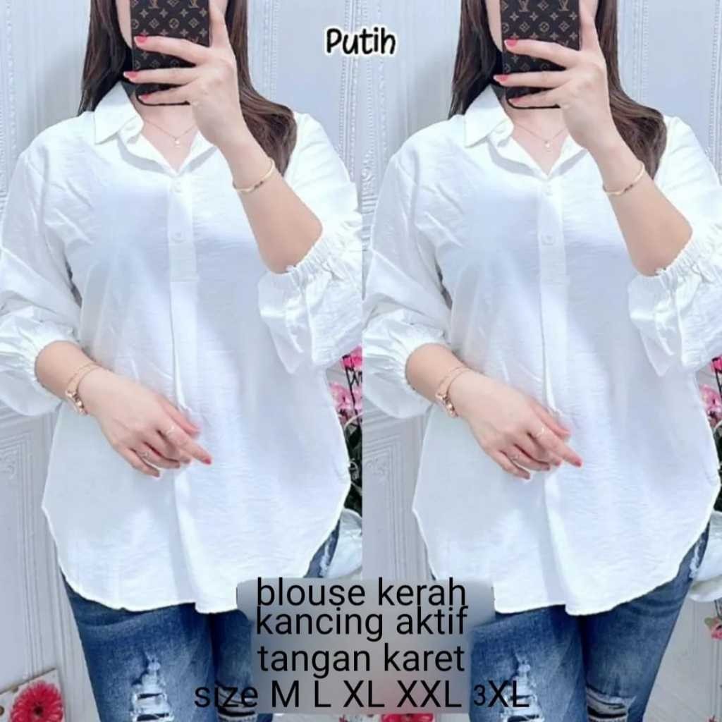 Import Buls Waita Hangout Atasn Kameja Wania Buju Krmeja Korea Blushe Masa Kini Blus Cewe Modern Bli