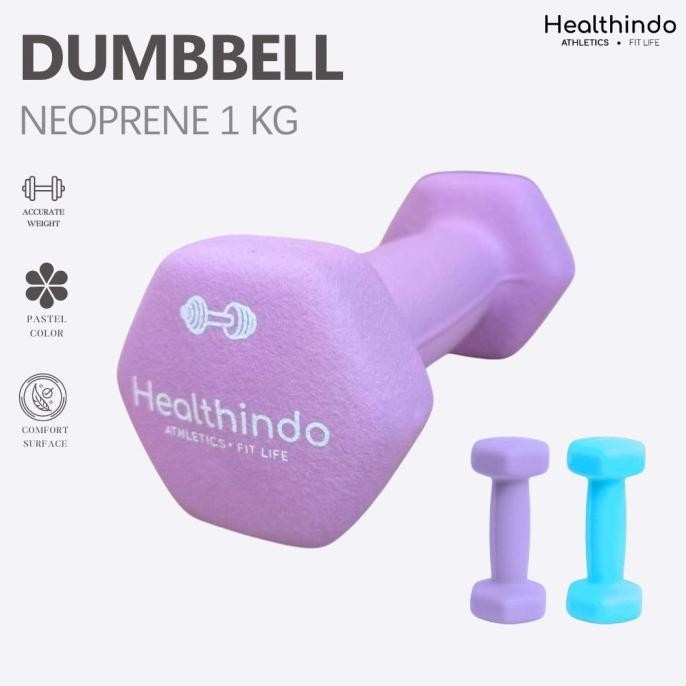 Dumbell 1 Kg / Barbel Mini / Barbel Wanita Neoprene-Alat Fitnes 1 Kg GTM