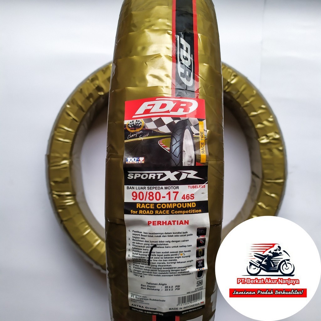 FDR Sport XR 90/80-17 soft compound tubeless BONUS Pentil Racing Tire