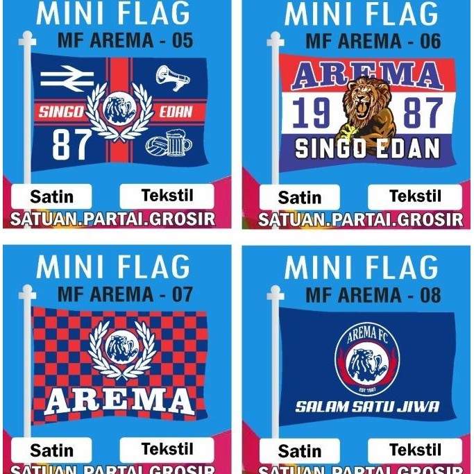 

Terlaris Cetak Bendera Printing Motif AREMA/Bendera Organisasi Sepak Bola AREMA SALE