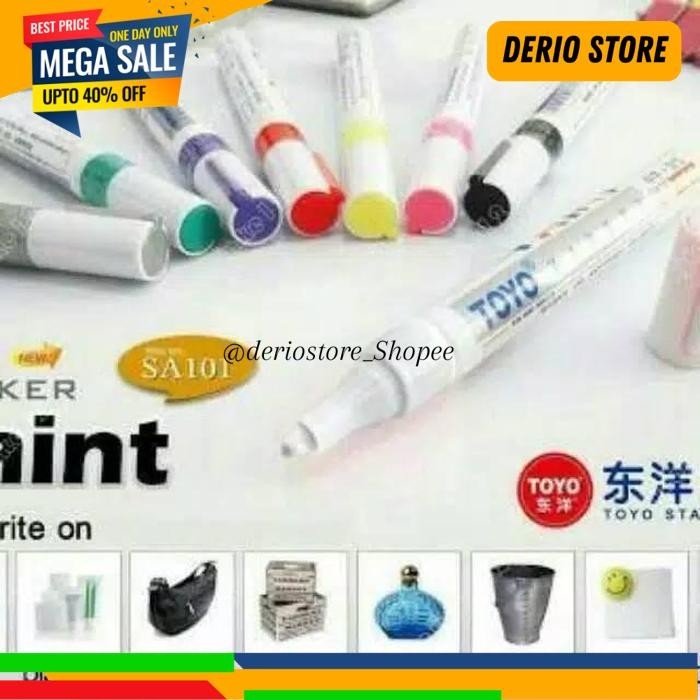 

SPIDOL BAN TOYO PAINT MARKER ORIGINAL SILVER MERAH PUTIH KUNING GOLD TERLARIS