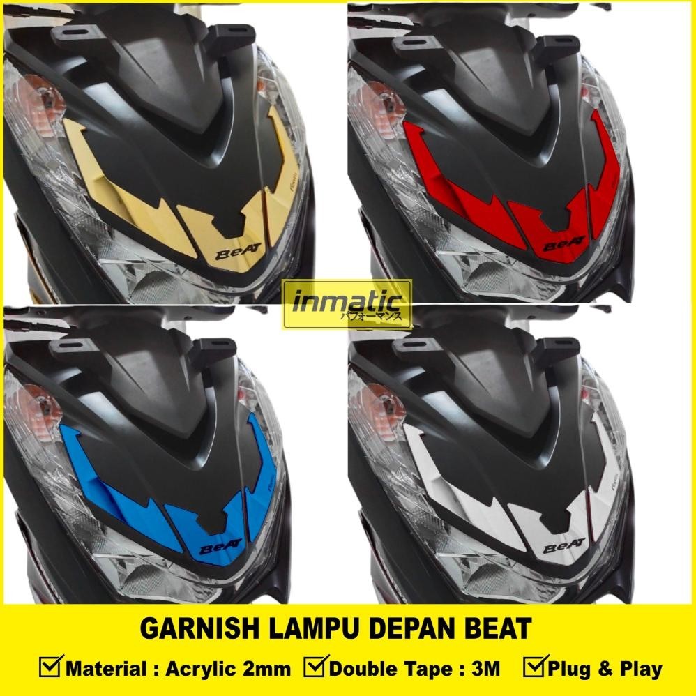 Kekinian Inmatic - Garnish Lampu Depan Beat New Beat Deluxe Garnish Lampu Head Lamp Garnish Lampu He