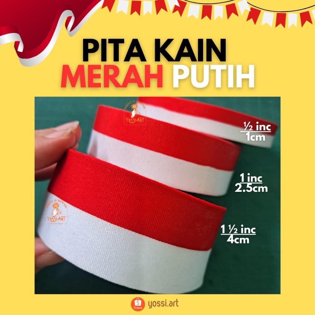 

BIG SALE Pita Satin Merah Putih / Hiasan 17 Agustus / HUT RI / Pita Kain Aksesoris Agustusan MURAH