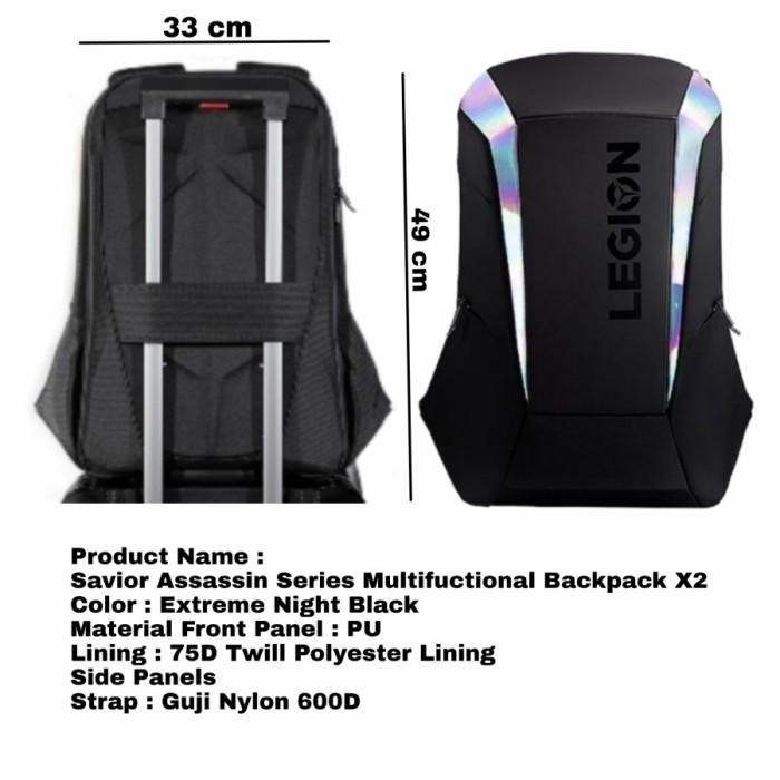 LENOVO LEGION BACKPACK SAVIOR ASSASSIN X2 TAS LAPTOP SERBAGUNA