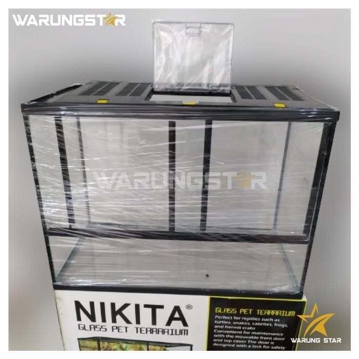 SALE AQUARIUM TERRARIUM NIKITA 60 CM KHUSUS GOJEK GRAB / KANDANG REPTIL GEX