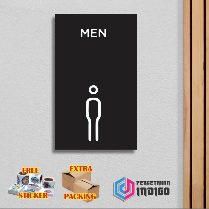 

Terlaris Papan tanda sign board akrilik 15cmx25cm Toilet men lelaki Keren
