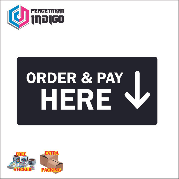 

Terlaris sign papan akrilik acrylic order/pay here Keren