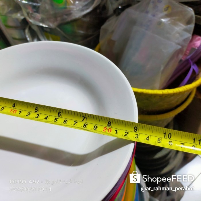 Ede Piring Makan Keramik Putih Polos Ukuran 9Inchi (23Cm) Harga 1 Lusin