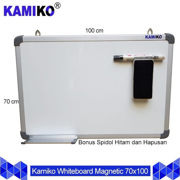 

Whiteboard Kamiko 70 x 100 cm Gantung - Spidol Hitam- Magnet - Hapusan