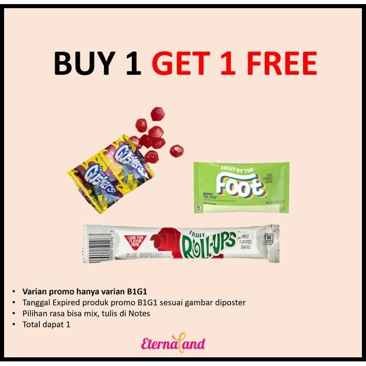 

Fruit Roll Ups, Fruit By The Foot, Fruit Gushers - Single Pack