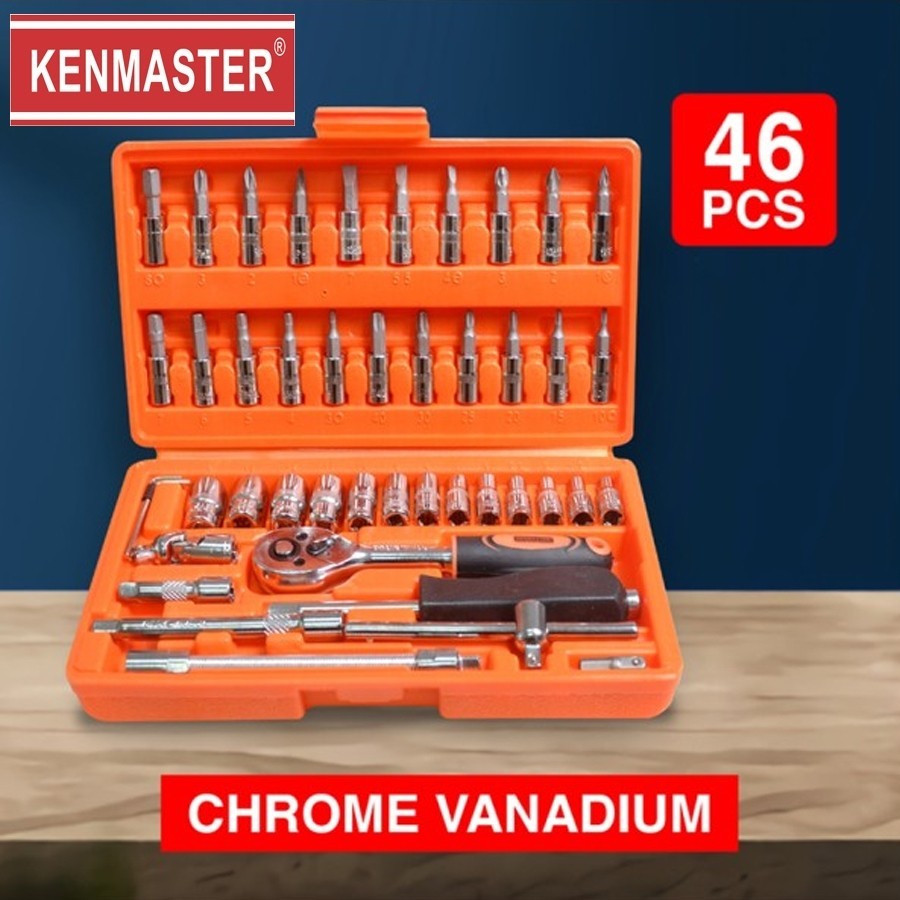 Original Kenmaster Kunci Sock 46 Pcs / Kunci Sok Obeng Serbaguna