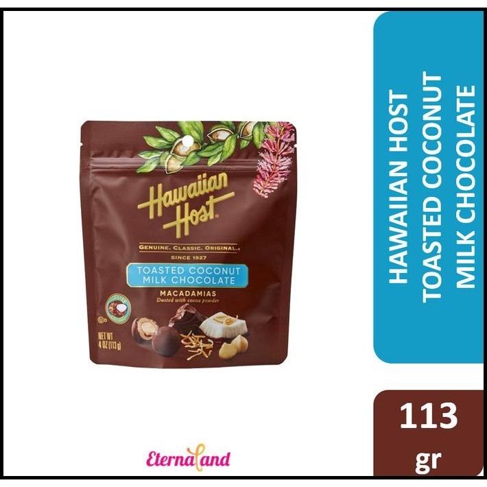 

Hawaiian Host Toasted Coconut Milk Chocolate 4 Oz - Cokelat Impor Usa