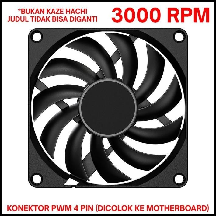 Scythe Kaze Hachi 80 Mm 8 Cm Fan Slim Pwm 3000 Rpm Case Cpu Non Rgb