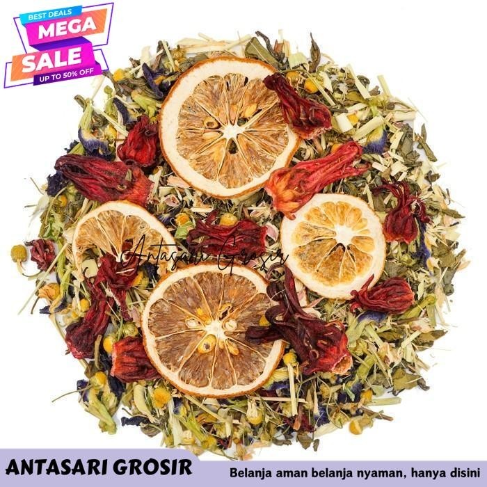 

FLU FIGHTER | HERBAL TEA BLEND ROSELLA LEMON LEMONGRASS 15 GRAM - 1 KG TERMURAH!!!