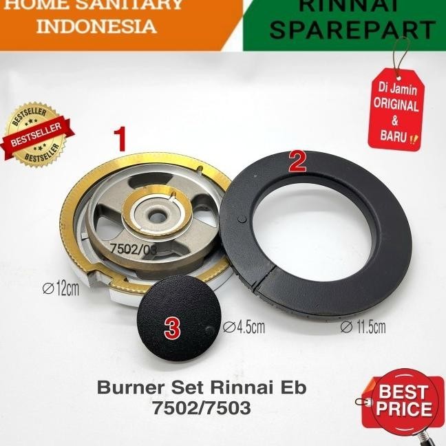BURNER SET KOMPOR GAS TANAM RINNAI RB 7502 /7503 ORIGINAL NEW