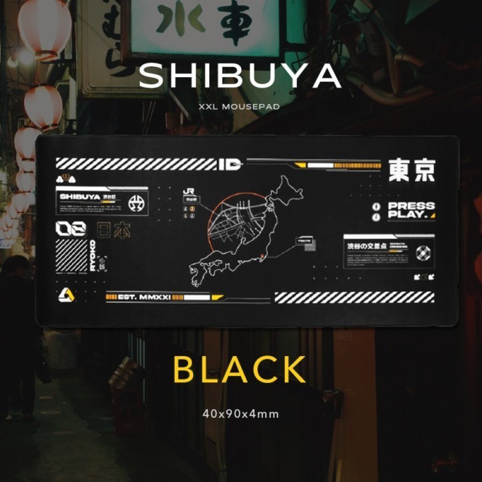 Terlaris Press Play SHIBUYA Gaming Mousepad Deskmat SALE