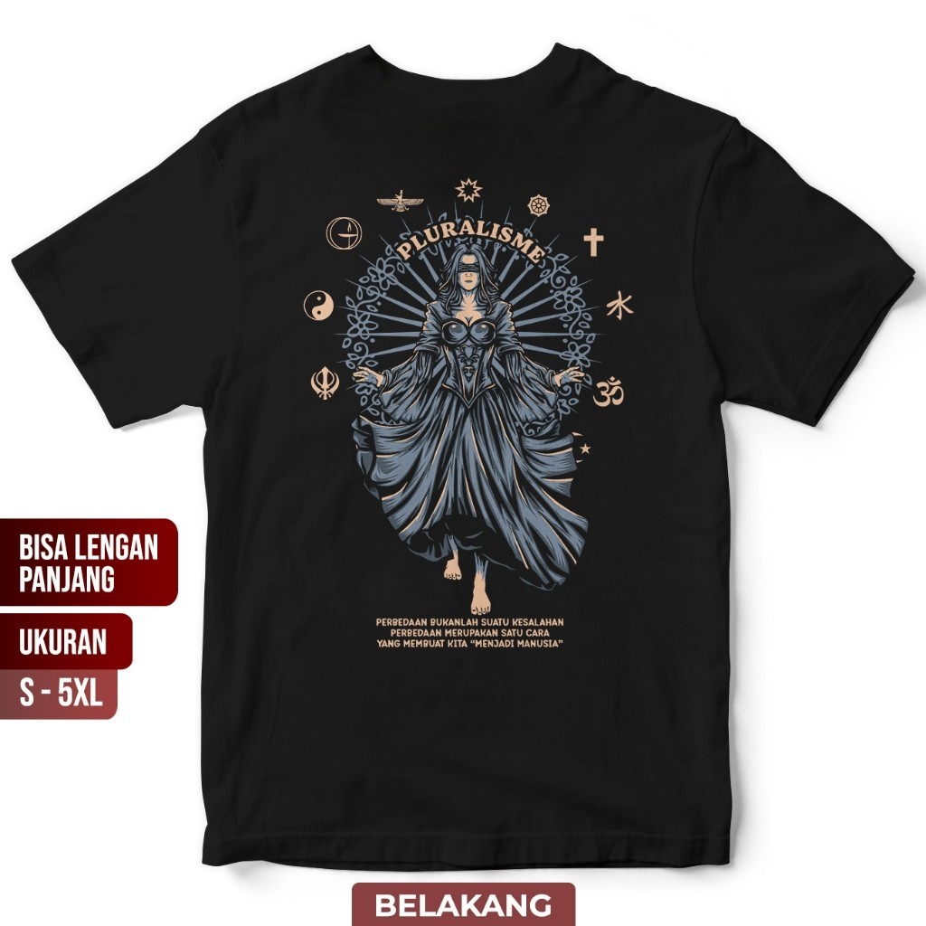 Baju Kaos Pluralisme 10 Menjadi Manusia - tshirt Kata Kata Toleransi Persatuan Agama Islam Kristen H