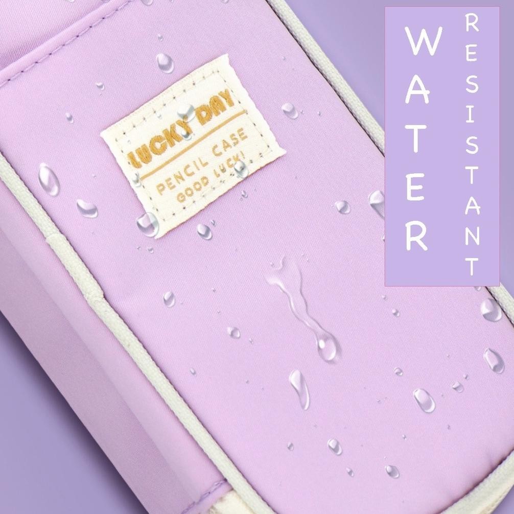 

sd-46 TXS01 Pen Pencil Case Kotak Tempat Pensil LUCKY DAY Water Resistant Macaron Color KTM Murah