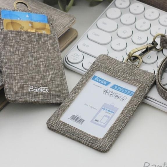 

Bantex Name Tag Id Card Holder Kulit Beige 8869 13 Tali Lanyard / Pcs