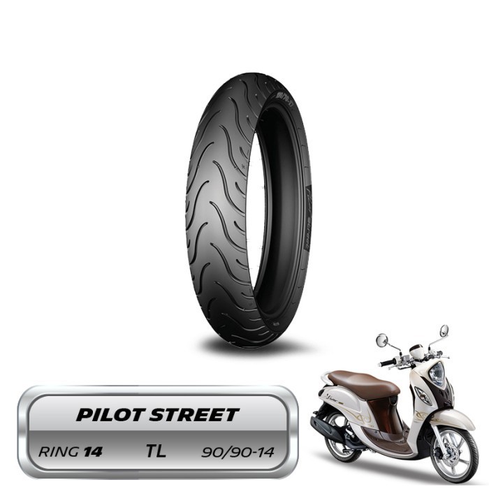 Ban Belakang Motor Fino Michelin Pilot Street 90/90 - R14 - Tubles