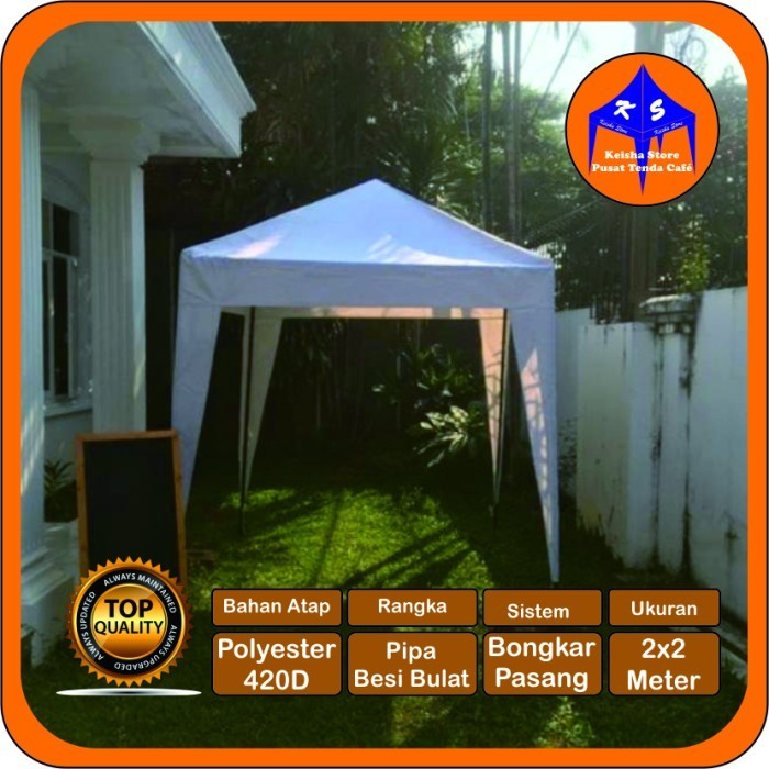 {DianShop} Tenda Cafe 2 x 2 / Tenda Jualan / Tenda Kerucut - Putih Murah