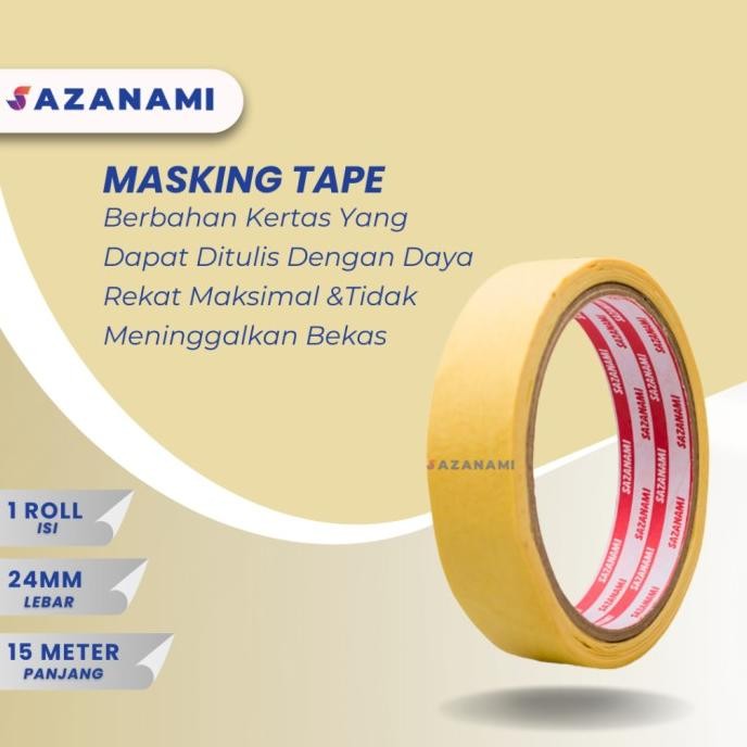 

Murah lakban kertas / masking 24mm x 15m Sazanami saz4 Ayo Beli