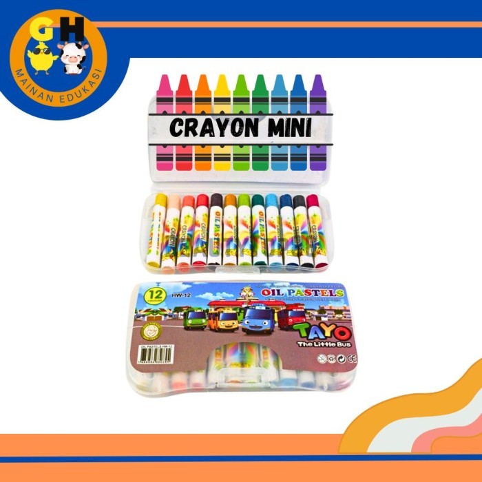

Paling Laris! Crayon mini 12 warna Melukis Krayon Mewarnai Anak Non Toxic Drawing Terbatas