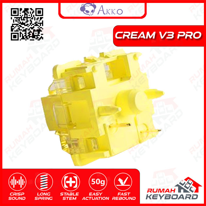 SWITCH - AKKO CREAM YELLOW V3 - 5 PIN - 50g - PCB MOUNT - LINEAR