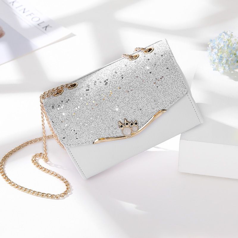 Shoulder Messenger Bag Fashion Chain Bag School Bag Sequined Mobile Phone Bag