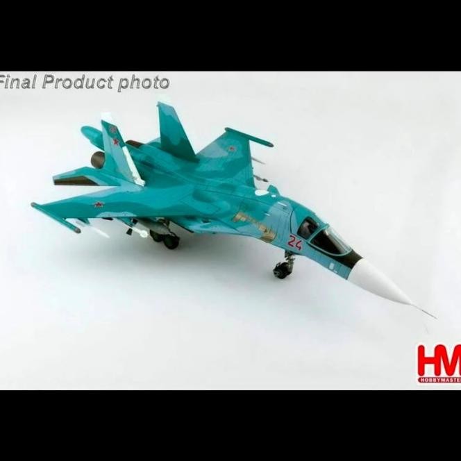 Diecast Pesawat Hm Sukhoi Su-34 Fullback Fighter Bomber Red24 Ha6307