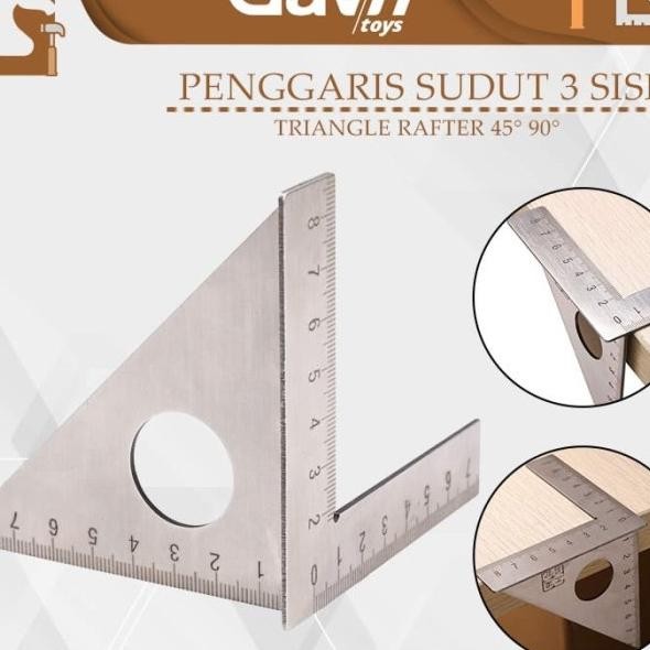 

Ggaris Sudut 3 Sisi Speed Square Tukang Woodworking Ruler Presisi