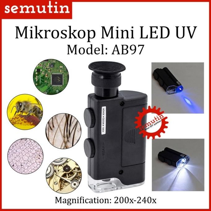 

Mikroskop Saku Mini LED UV AB97 / Microscope Portable Lampu Tekstil