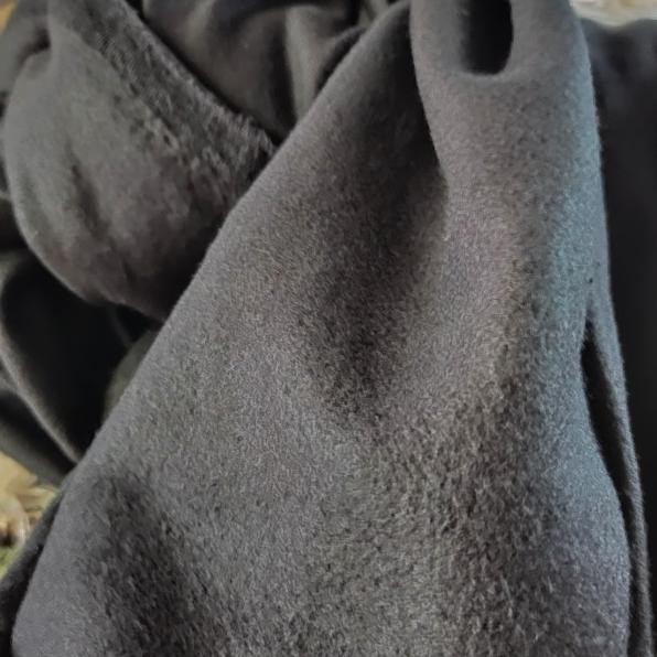 Bahan Kain Polar Fleece Emen Yard Gulungan Jaket Hitam Navy