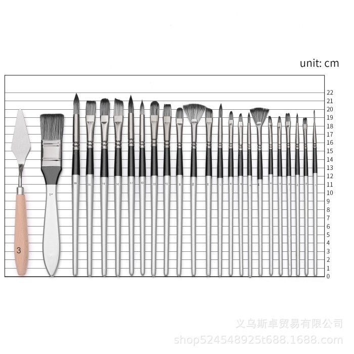 

Azalia Kuas Alat Lukis Set Cat Air Minyak Nylon Paint Art Brush Premium 24Pcs