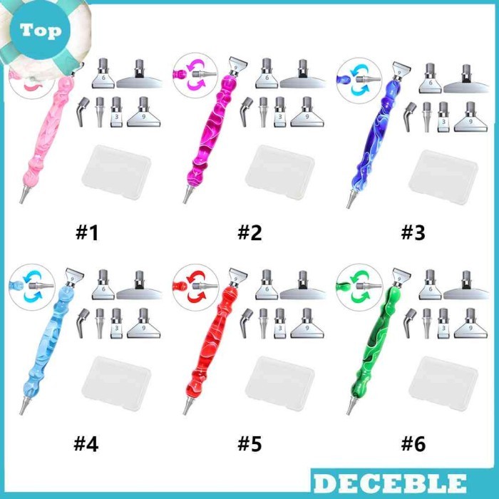 

Azalia Screw Thread Diamond Painting Pen Alat Lukis 5D Dengan 6Kepala Pulpen