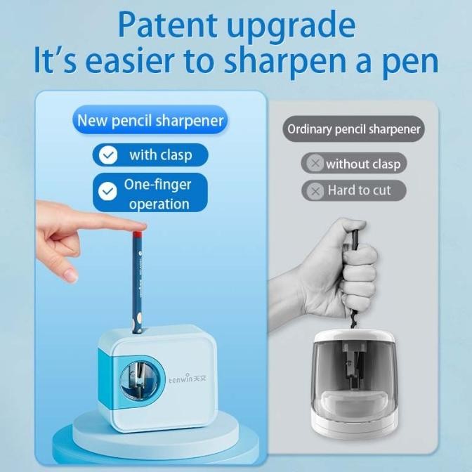 

Tenwin S8316 MIni Automatic Pencil Sharpener / Rautan Pensil Otomatis BS76