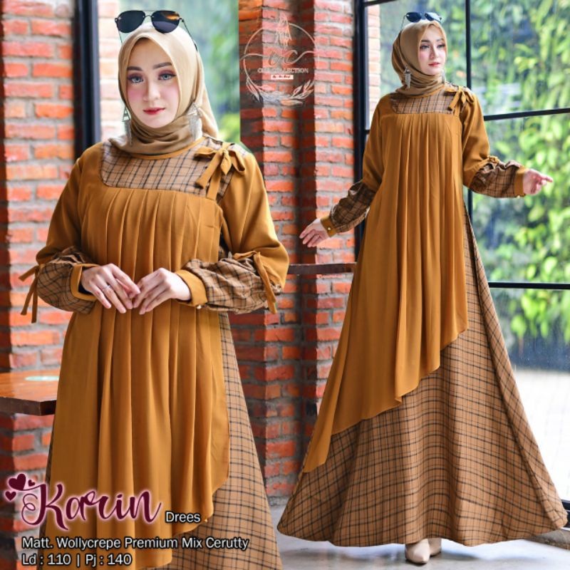 Gamis Wanita Terbaru 2024 Dress Pengajian Bahan Adem Maxydrees Mididres Modern Brokat Sysri Bumil Bu