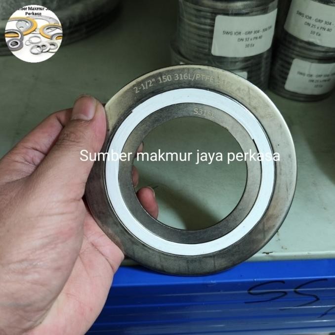 

Swg Ansi 150 Ss316 Filler Ptfe ( Spiral Wound Gasket Ansi 150 ) 21/2
