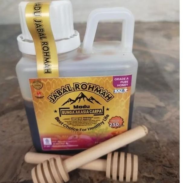 

Madu Murni Asli Jabal Rohmah Bunga Akasia Carpa 250gram Grade A 100% Alami Pure Natural Raw Honey