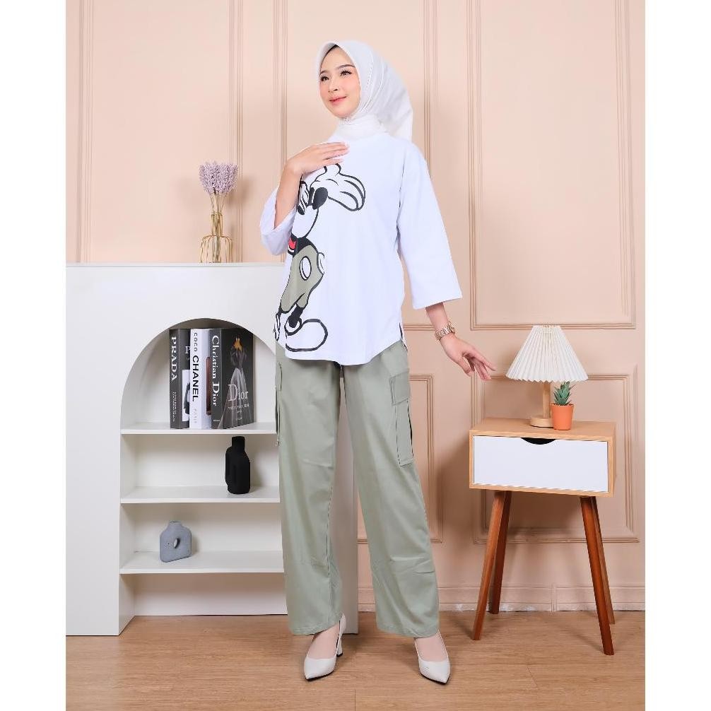 Setelan Celana Wanita Setelan Cargo Setcel Wanita Dewasa Setelan Kaos Dan Celana Cargo