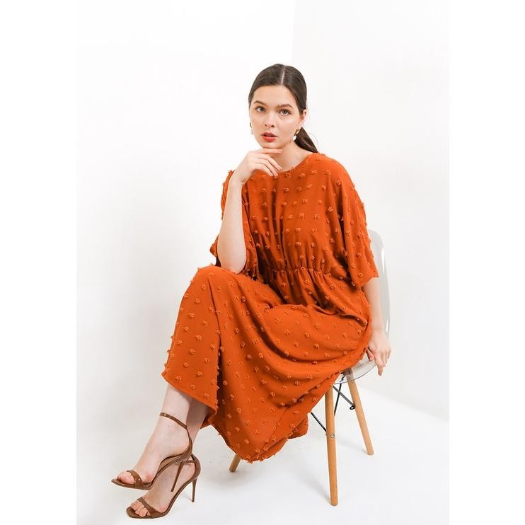 Gamis Kaftan Pesta Mewah Chic Simple Furry Dot Wanita Modern Tn0758Bb Dress Kondangan